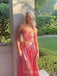 Sexy Backless Pink Spaghetti Straps Long Evening Prom Dresses, MR9667