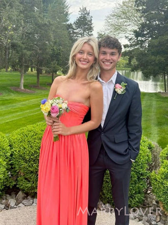 Simple Sweetheart A-line Long Evening Prom Dresses, MR9681