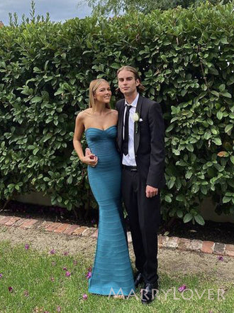 Unique Sweetheart Dark Blue Mermaid Long Evening Prom Dresses, MR9684