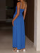 Simple Blue Chiffon Long Evening Prom Dresses, Straps Prom Dress, MR9706