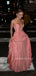 Pupular V-neck Spaghetti Straps Long A-line Evening Prom Dresses, MR9724