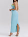 Sexy Mermaid Spaghetti Straps Blue Long Evening Prom Dresses, MR9726