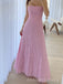 Gorgeous Pink Tulle Strapless Long Evening Prom Dresses, MR9739