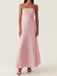 Gorgeous Pink Tulle Strapless Long Evening Prom Dresses, MR9739