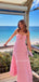 Gorgeous Pink Tulle Strapless Long Evening Prom Dresses, MR9739