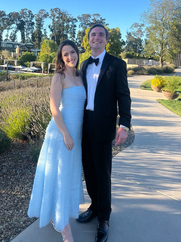 Unique Strapless Sky Blue Tulle Long Evening Prom Dresses, MR9742