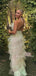 Morden Green Tulle Halter Backless Long Evening Prom Dresses, MR9753