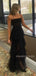 Black Tulle Spaghetti Straps See Through Long Evening Prom Dresses, MR9764