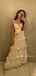 Popular V-neck A-line Long Evening Prom Dresses, MR9783