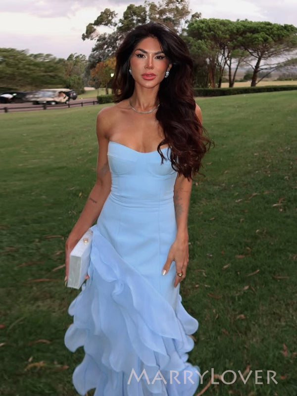 Unique Mermaid Blue Sweetheart Long Evening Prom Dresses, MR9791