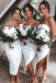 Simple Spaghetti Straps White Mermaid Long Bridesmaid Dresses , Short Bridasmaid Dress, MRB0016