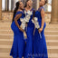 Royal Blue Mermaid Sweetheart Cheap Bridesmaid Dresses , MRB0032