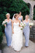 Simple Spaghetti Straps Mermaid V-neck Cheap Custom Bridesmaid Dresses , MRB0037