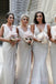 Deep V-neck Side Slit Cheap Custom Bridesmaid Dresses , MRB0038