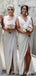 Deep V-neck Side Slit Cheap Custom Bridesmaid Dresses , MRB0038