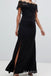 Mismatched Black Mermaid Long Custom Bridesmaid Dresses , MRB0044