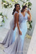 Popular Mermaid V-neck Cheap Long Custom Bridesmaid Dresses , MRB0048