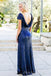 Mermaid Royal Blue Sequins Cheap Long Custom Bridesmaid Dresses , MRB0052