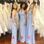 Mismatched Grey Chiffon Cheap Long Custom Bridesmaid Dresses , MRB0053