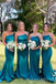 Mermaid Strapless Satin Cheap Long Custom Bridesmaid Dresses , MRB0057