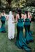 Mermaid Strapless Satin Cheap Long Custom Bridesmaid Dresses , MRB0057