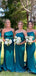 Mermaid Strapless Satin Cheap Long Custom Bridesmaid Dresses , MRB0057