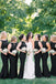 Simple Black Mermaid Cheap Backless Long Custom Bridesmaid Dresses , MRB0066