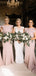 Simple Mermaid Rose Gold Cheap Long Custom Bridesmaid Dresses , MRB0069