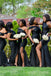 Mismatched Black Satin Cheap Custom Long Custom Bridesmaid Dresses , MRB0079