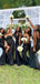 Mismatched Black Mermaid Sweetheart Cheap Long Custom Bridesmaid Dresses , MRB0080