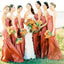 Mermaid Sweetheart Orange Cheap Long Custom Bridesmaid Dresses , MRB0081