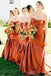 Mermaid Sweetheart Orange Cheap Long Custom Bridesmaid Dresses , MRB0081