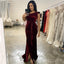 Burgundy Velvet One Shoulder Mermaid Custom Long Custom Bridesmaid Dresses, MRB0107