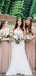 A-line Tulle Sequins V-neck Long Custom Short Sleeves Bridesmaid Dresses, MRB0122