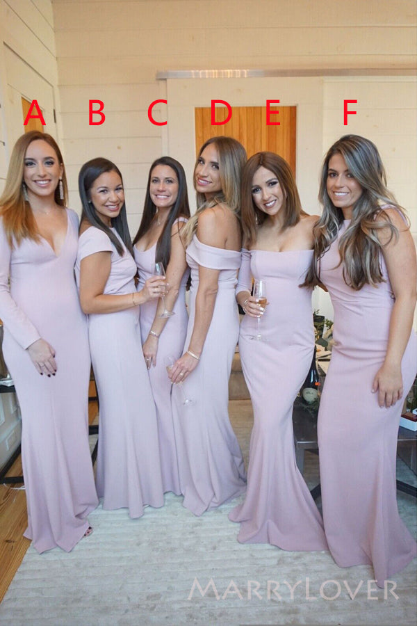 Mismatched Mermaid Long Custom Bridesmaid Dresses, MRB0130