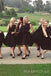 A-line Black Short Custom Bridesmaid Dresses, MRB0133