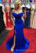 Royal Blue Satin Mermaid Long Custom Sweetheart Bridesmaid Dresses, MRB0139