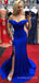 Royal Blue Satin Mermaid Long Custom Sweetheart Bridesmaid Dresses, MRB0139