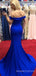 Royal Blue Satin Mermaid Long Custom Sweetheart Bridesmaid Dresses, MRB0139