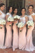 Off Shoulder Mermaid Appliques Long Custom Cheap Bridesmaid Dresses, MRB0144