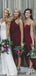 Mismatched Burgundy Side Slit Long Custom Bridesmaid Dresses, MRB0147