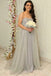 Strapless Grey Tulle Mermaid Long Custom Sweetheart Bridesmaid Dresses, MRB0150