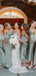 Mismatched Satin Spaghetti Straps Mermaid Long Custom Bridesmaid Dresses, MRB0152