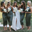 Simple One Shoulder Satin Mermaid Long Cheap Custom Bridesmaid Dresses, MRB0156