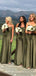 Clover Satin Spaghetti Straps Long Cheap Custom Mermaid Bridesmaid Dresses, MRB0171