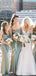 Spaghetti Straps Sage Green Satin Long Cheap Custom Mermaid Bridesmaid Dresses, MRB0175