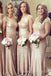 Popular Mermaid Gold Satin Long Cheap Custom Bridesmaid Dresses, MRB0185