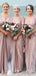 Mermaid V-neck Long Cheap Custom V-back Bridesmaid Dresses, MRB0194