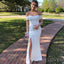 Sweetheart Mermaid Off Shoulder White Long Cheap Bridesmaid Dresses, MRB0209