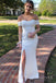 Sweetheart Mermaid Off Shoulder White Long Cheap Bridesmaid Dresses, MRB0209